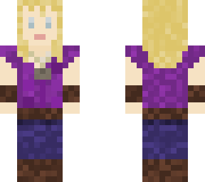 blonde with purple shirt