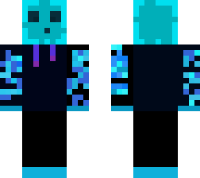 blue slime in hoodie