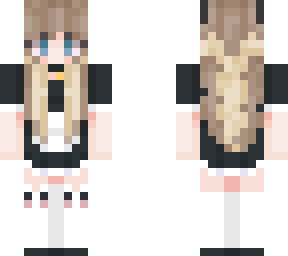 cat maid girl, underdied hair