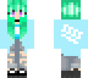 green girl with long hair