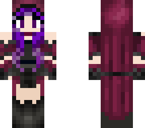 purple hair which/girl wizard with cloak
