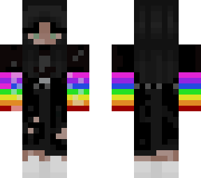 rainbow undershirt with black hair