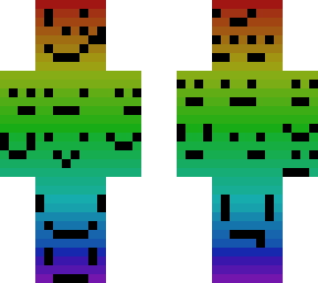 rainbow with alot of faces