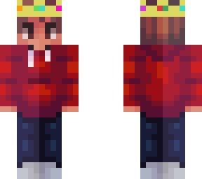 red hoodie boy with crown