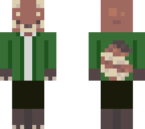 red panda in green suit
