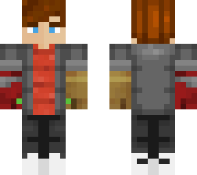 blue eyes gray hoodie &  gauntlet