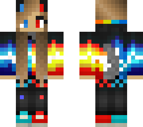 fire ice wolf girl | Minecraft Skin