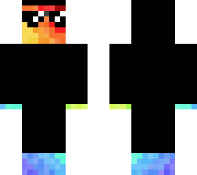 rainbow skin in black jacket (with glasses)
