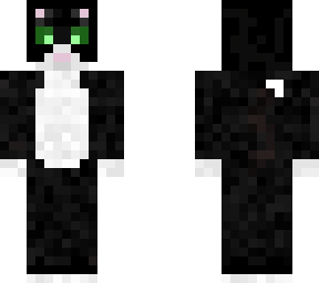 tuxedo cat (actual animal) - mint-green eyes