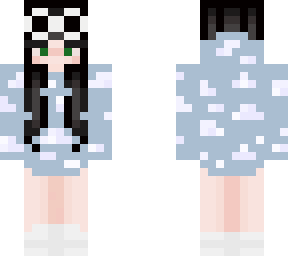 black hair cloud hoodie with glasses
