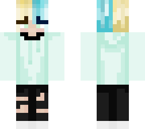 blue and yellow haired boy