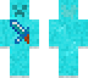 blue creeperman with sword