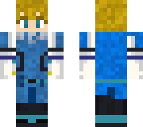deku but golden hair and blue eyes