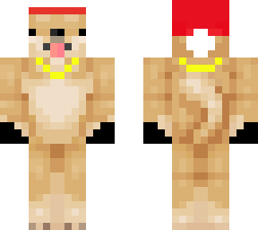 doge with a like horrible santa hat and gloves and a weird chain(not mine)