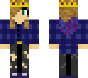 flannel girl  with crown