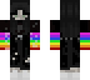 ghost version rainbow undershirt with black hair