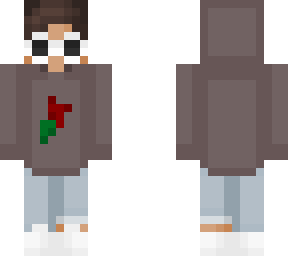 gray hoodie with rose