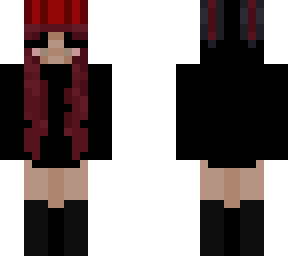 red e-girl with bunny ears.