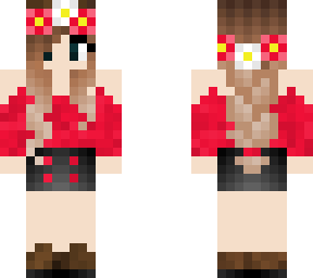 red flower girl