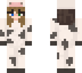 blonde girl in cow onesie!