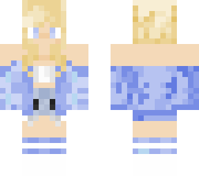 blonde hair blue outfit cute girl