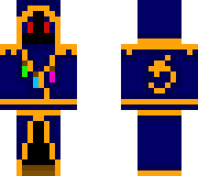 blue and gold robed wizard/mage