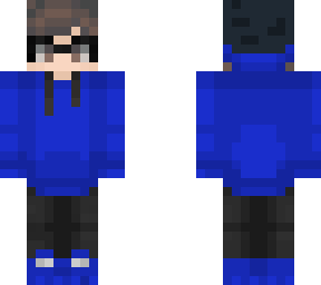 blue hoodie with beanie