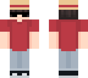 boy with a red shirts and a stray hat