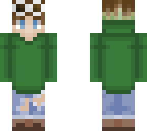 brown hair green hood clout goggles