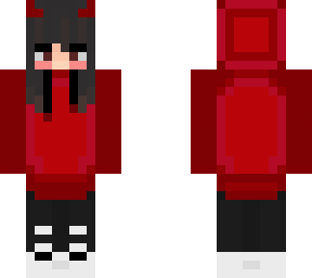devil hooded girl with brown eyes and pink cheeks - mine