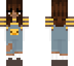 girl in duck overalls