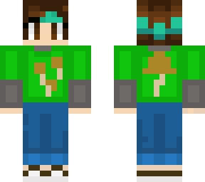 mushroom shirt with sea green hair
