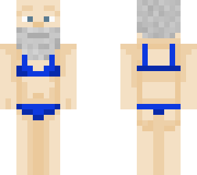 old man bikini blue