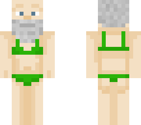 old man bikini green