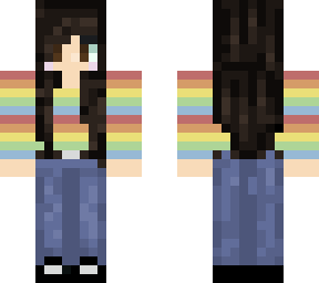 pastel rainbow brunette