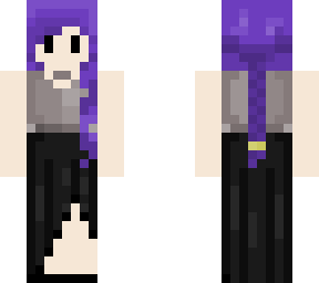 purple haired girl gown