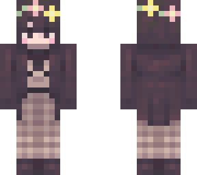 um purple_aesthetic_cute_girl skin with flower crown!??!?!?!?!?