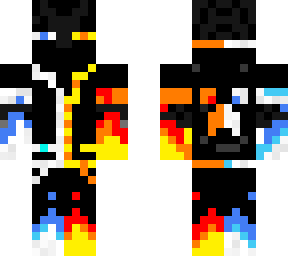 whit blue and fire enderman