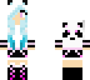 blue and pink panda grl