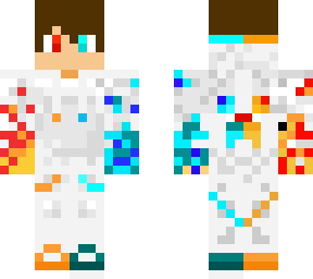 blue and red fire guy