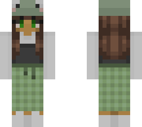 brown frog girl with green eyes