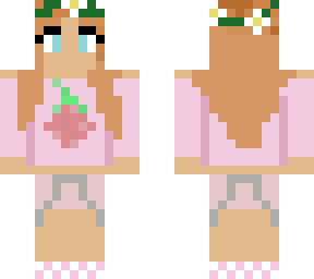 cute girl skin with strawberry