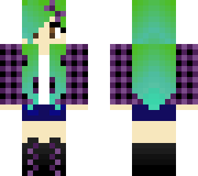 cute girl with green hair