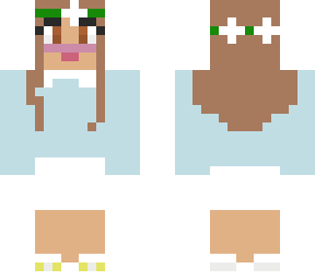 female minecraft character 2 with flower crown