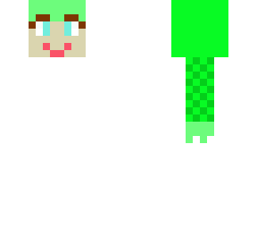 green haired braid girl head base