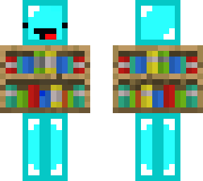 half bookshelf man and half skeppy