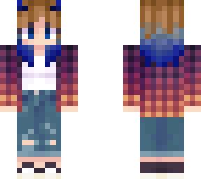 my skin with blue hair finished