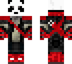 panda with red pattern