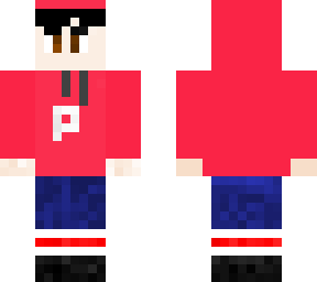 red hoodie male skin with p on sweatshirt brown eyes and black hair