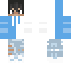 split half blue half white hoodie
